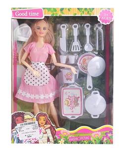 11.5 INCH SOLID 12 JOINT CHEF BARBIE WITH KITCHEN KIT SUCTION - OBL893803