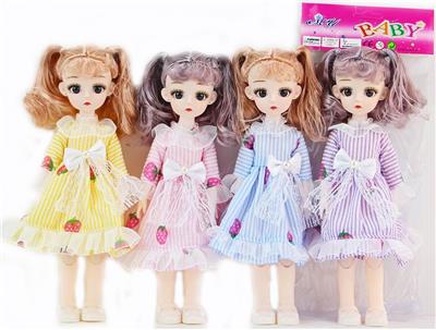 HIGH QUALITY 12 INCH SOLID BODY 13 JOINT 3D REAL EYE DROP PLUMP CHILDRENS LEAF LORI STRAWBERRY SKIRT BARBIE - OBL893835