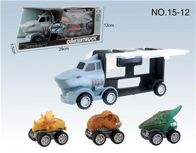 3 SHARK STORAGE TRUCKS AND 3 DINOSAURS - OBL894555