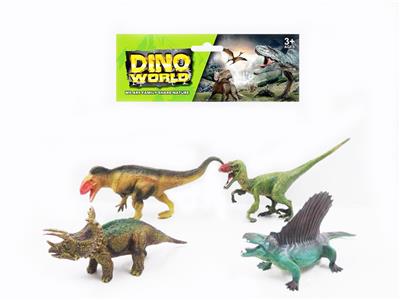 FOUR 6.5-INCH PAINTED DINOSAURS - OBL894614