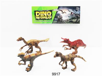 FOUR 6-INCH PAINTED DINOSAURS - OBL894624