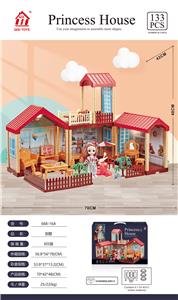 自装别墅屋带灯光+6寸芭比1只+小摩托车 - OBL897361