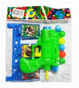 SOLID-COLORED PING-PONG GUN WITH BALL AND TRIPLE TARGET - OBL897410