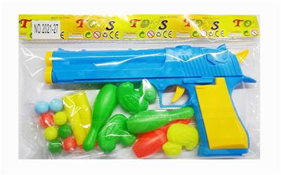 SOLID-COLORED PING-PONG GUN WITH DUCK, BOWLING, BALL, EVA SOFTBALL - OBL897416