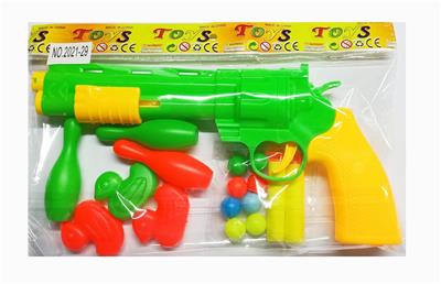 SOLID-COLORED PING-PONG GUN WITH DUCK, BOWLING, BALL, EVA SOFTBALL - OBL897418