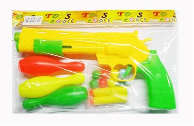 SOLID-COLORED PING-PONG GUN WITH BOWLING, BALL, EVA SOFTBALL - OBL897419