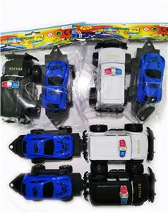 SOLID COLOR INERTIAL POLICE CAR TOWING SLIDING CAR - OBL897501