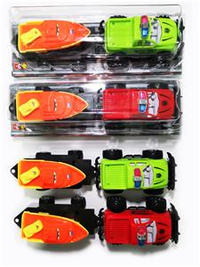 SOLID COLOR INERTIA POLICE CAR TOWING FORCE BOAT - OBL897517