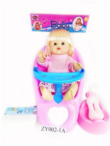 14 INCH DRINK WATER URINATE GIRL 4 VOICE WITH CHAIR TOILET BOTTLE PACIFIER DIAPER - OBL898095