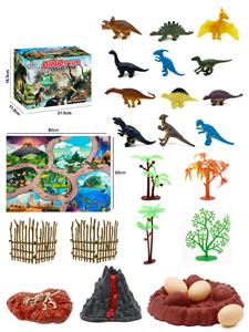 24Pcs puzzle scene dinosaur diy set with map - OBL898675