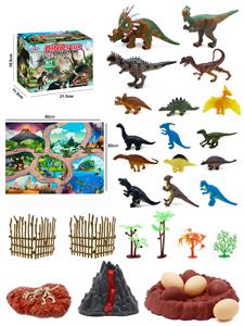 28Pcs puzzle scene dinosaur diy set with map - OBL898676