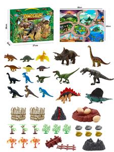 50Pcs puzzle scene dinosaur diy set with map - OBL898691