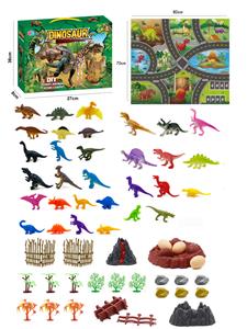 62Pcs puzzle scene dinosaur diy set with non woven map - OBL898696