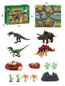 17Pcs puzzle scene dinosaur diy set with non woven map - OBL898698