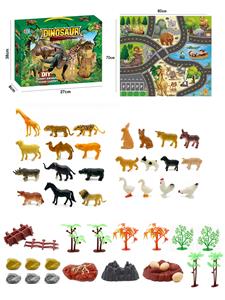 51Pcs puzzle scene animal diy set with non woven map - OBL898701