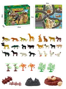 42Pcs puzzle scene animal diy set with non woven map - OBL898702