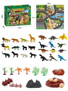 43Pcs puzzle scene animal diy set with non woven map - OBL898703
