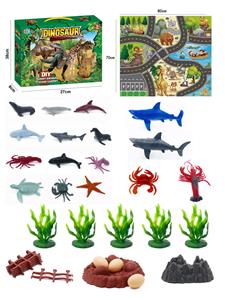 33Pcs puzzle scene ocean diy set with non woven map - OBL898706
