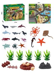 33Pcs puzzle scene ocean diy set with non woven map - OBL898707