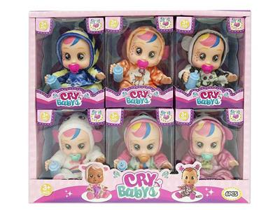 6寸搪胶哭泣娃娃带流眼泪功能 - OBL898997