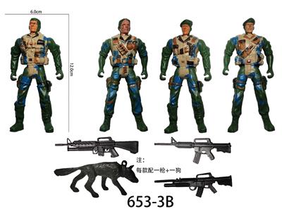 沙漠绿军人+大枪+狗 - OBL900861