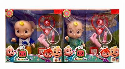8 INCH FULL BODY ENAMEL COCOMELON BABY WITH MEDICAL ACCESSORIES - OBL901593