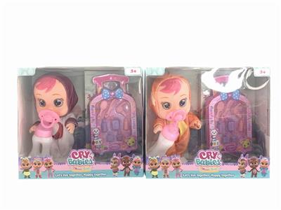 8-INCH ENAMEL CRYING FRUIT BABY WITH BOTTLE WILL DRINK WATER AND SHED TEARS - OBL901597