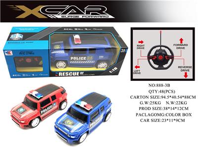 包电   丰田越野四通警车1：16  3D灯光+方向盘遥控器 - OBL901755