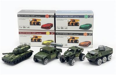 SLIDING ALLOY MILITARY VEHICLE (4 MODELS) 1:64 - OBL901759