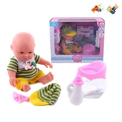 12寸表情+IC娃娃儿童娃娃婴儿娃娃女孩玩具糖胶娃娃公仔 - OBL905157