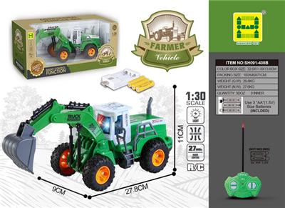 1：30四通灯光遥控高臂挖掘农夫车 （包3AA可充电电池+USB座） - OBL905455