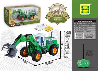 1：30四通灯光遥控高臂抓夹农夫车 （包3AA可充电电池+USB座） - OBL905467