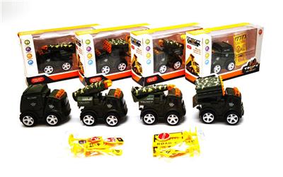 合金惯性军事车加配件4款 - OBL905707