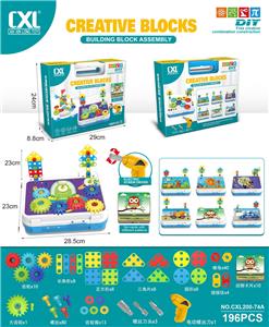 DIY益智拼装积木齿轮配电动钻(196 PCS) - OBL906076