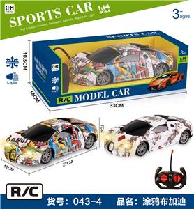 1:14四通带前灯涂鸦遥控车布加迪 - OBL906306