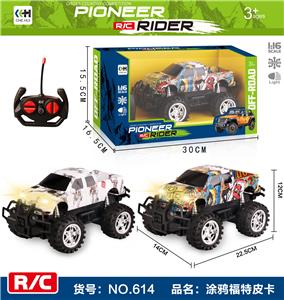 1:16四通带前灯越野遥控车（涂鸦福特皮卡） - OBL906315