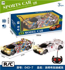 1:14四通带前灯涂鸦遥控车布加迪(威龙) - OBL906324