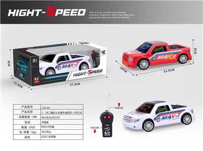 1：18 不包电 二通 的士头 赛车 遥控车+3D灯光 - OBL907720
