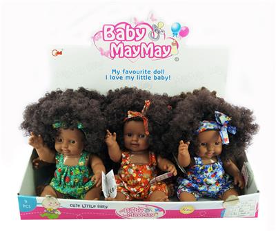 30cm硬胶黑皮女娃带六声IC - OBL908985