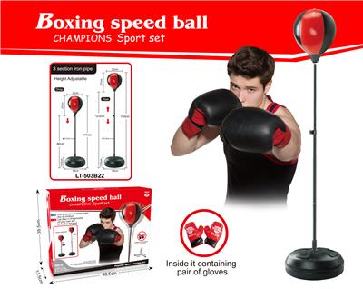 BOXING SPEED BALL THREE KNOTS AND 22CM BALL WITH A PAIR OF GLOVES - OBL911744