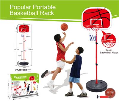 Plastic hoop vertical basketball stand 3-section 13cm basketball - OBL911767