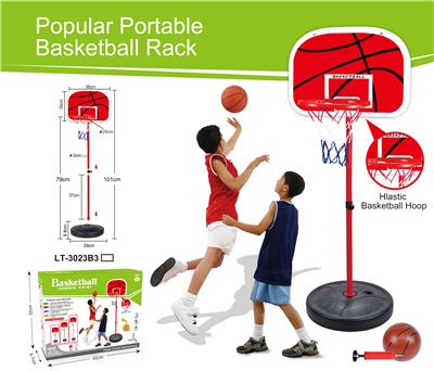 Plastic hoop vertical basketball stand 2 sections 13 cm basketball - OBL911768