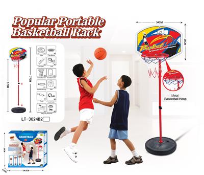 Metal hoop vertical basketball stand 2 sections 13 cm basketball - OBL911772