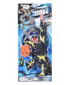 MP5喷迷彩点火石枪配手铐警徽 - OBL912210