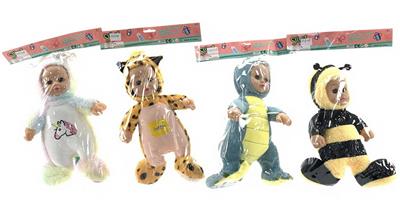 14寸棉身搪胶头活眼睡眠娃娃带IC - OBL912285