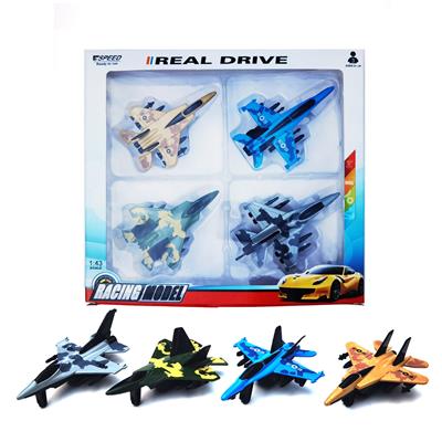 4款合金回力迷彩战斗飞机 - OBL912298