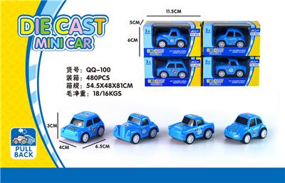 单只装卡通回力合金车叮当猫      (4款混装) - OBL912654