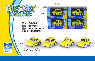 单只装卡通回力合金车海绵宝宝      (4款混装) - OBL912657