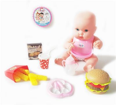 15寸喝水撒尿娃娃配汉堡等食物套装 - OBL913518