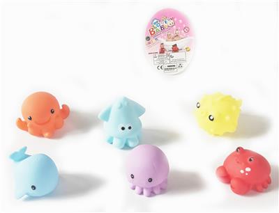 搪胶海洋动物
浴室玩具（可
喷水） - OBL913552